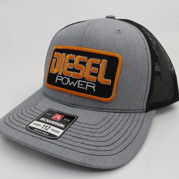Richardson 112 Diesel Power Trucker Hat Snapback NWT Charcoal Gray Patch Cap